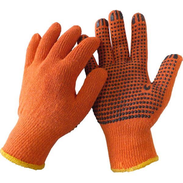 Перчатки рабочие Werk WE2129 "Оранжевые" с ПВХ точкой